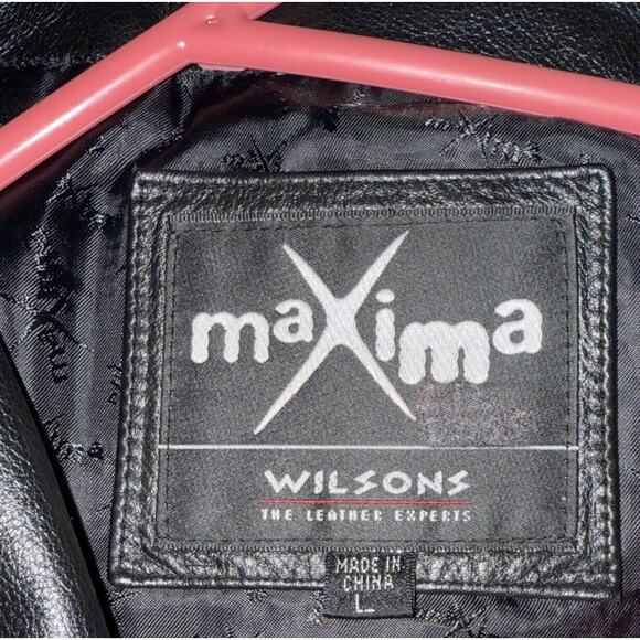 Vintage 90s Wilsons black Leather Maxima Leather Jacket - large - Picture 12 of 12